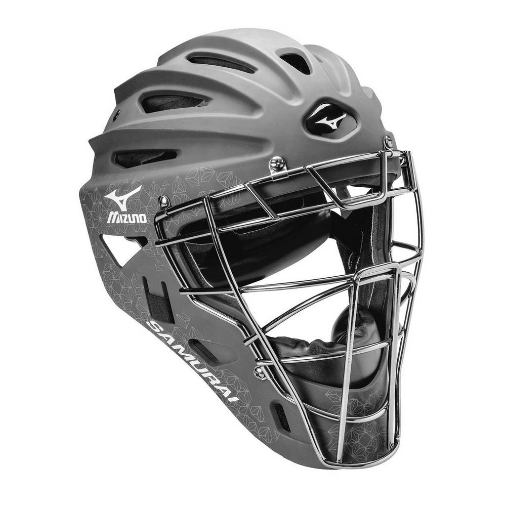 Mizuno Women's Samurai Fastpitch Softball Catcher’s Helmet - G4 Grey (380253-ZXO)